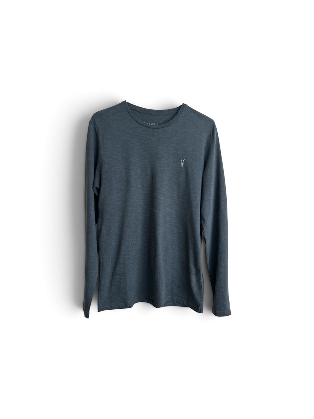 AllSaints Men's Long-Sleeve Crew in Charcoal Blue